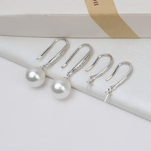 Pendientes de Plata S925 con Estilo Simple Esmerilado para Mujer, 7-8 Perlas, Componentes de Joyería Personalizados, Accesorios de Bricolaje, Bandeja Vacía - Product Image 2