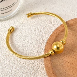 Bijoux fantaisie, bracelets en acier inoxydable plaqué or 18 carats, boules entrelacées, cadeaux de mariage pour femmes - Product Image 1