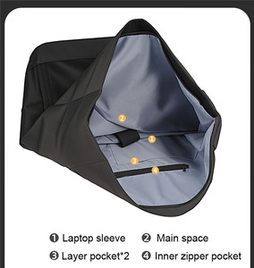 Mochila impermeable grande de 15.6 pulgadas para hombre, mochila enrollable para portátil, para exteriores, trabajo, viajes, de gran capacidad. - Product Image 5