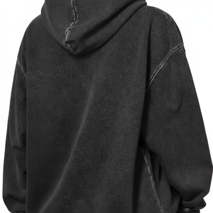 Sweats à capuche décontractés avec lavage à l'acide pour hommes en hiver Sweats à capuche décontractés de couleur unie avec lavage à l'acide Sweats à capuche à la mode Slim Fit avec lavage à l'acide pour hommes - Product Image 1