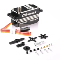 DSpower Moteur Brushless Étanche 17KG à Corps Court, Boîtier Métallique Numérique, Servo à Profil Bas pour Voitures RC 1/10 1/8, Drift et Robots