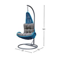 OSMEN Tempio Fauteuil suspendu contemporain en rotin pour l'extérieur avec coussin à séchage rapide pour balcon, jardin, terrasse