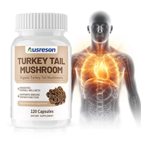 Extrait de Queue de Dinde OEM, Champignons Reishi et Crinière de Lion Séchés en Capsules, Complément Immunitaire Naturel, Capsules de Champignons Queue de Dinde