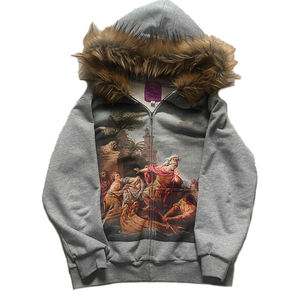 Sweats à capuche à motifs personnalisés Sweat à capuche unisexe à capuche en fourrure Streetwear personnalisé - Product Image 5