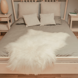 Tapis en peau de mouton islandais blanc naturel avec une longue laine. Peau de mouton incroyable. Cuir de peau de mouton. Tapis en peau de mouton. Tapis - Product Image 6