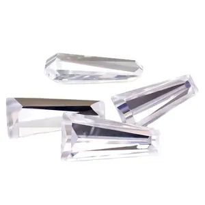 Mosan fabricante de diamantes al por mayor corte trapezoidal DEF cónico Baguette corte pequeño tamaño suelto Melee Moissanite para joyería