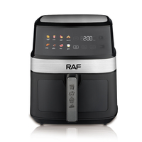 Friteuse à air RAF R.5343 6,5 L, commande tactile numérique, 1350 W, appareil de cuisine, cuisson à faible teneur en huile, circulation d'air à 360°, friteuse multifonction