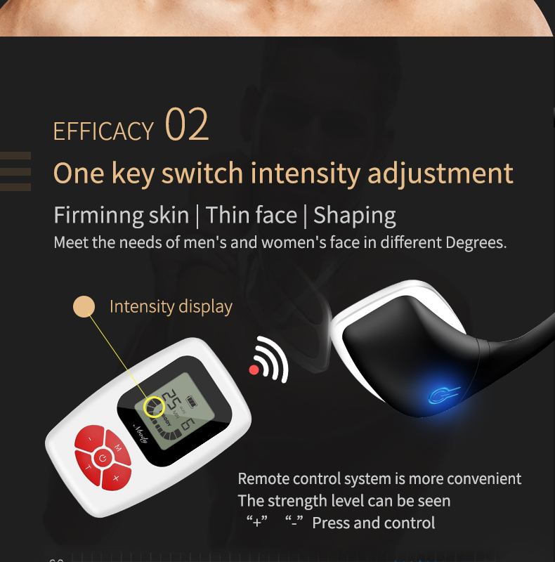 Rechargeable EMS Microcurrent Jawline Trainer Face Shaper Beauty Device for Men Women Jawline exerciser