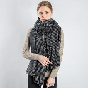 Custom Logo Faux Cashmere Scarf Plaid Check Thick <b>Warm</b> Unisex Winter <b>Shawl</b> <b>Wrap</b> Muffler Factory Direct Wholesale - Product Image 4