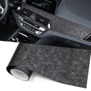 Adesivo in Fibra di Carbonio Forgiata Nera per Decorazione Auto, Texture Opaca Liscia, Coperture per Specchietti Laterali, Pellicola PPF per Cambio Colore Auto - Product Image 1