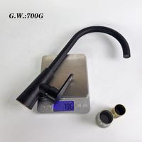 Robinet de cuisine classique moderne à poignée unique en acier inoxydable, finition chromée, rotatif à 360 degrés, avec douchette extractible et valve en céramique