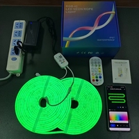 Guirlandes lumineuses LED de 10 m avec télécommande Wifi, design néon flexible à faire soi-même pour la chambre à coucher, le salon, la décoration de fête, bande lumineuse LED RVB