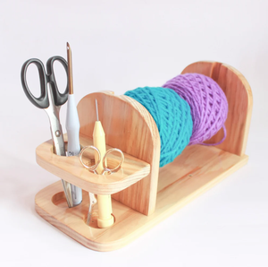 Fábrica Atacado De Madeira Fio Titular Tricô e Crochet Suprimentos Organizador Fio De Lã Bola Caddy Fio Titular Stand - Product Image 5