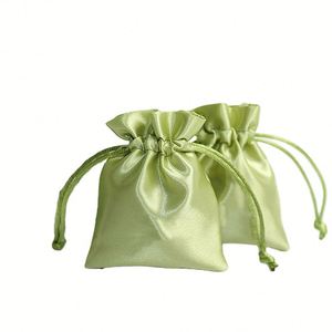 Custom Satin Silk Drawstring Jewelry Gift Bags Delicate Wedding Favor <b>Packaging</b> for Christmas Gifts <b>Textile</b> <b>Packaging</b> - Product Image 2