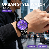 2026 Cadran de montre en quartz Fire Shadow Six Gouyu Reincarnation Eye compatible 360 °   Montre pour homme avec bracelet en acier à rotation synchrone, cadeau