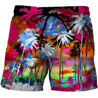 Shorts de bain pour hommes en maille extensible respirante de grande taille avec logo personnalisé, taille élastique, spandex/polyester