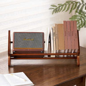 Estantería minimalista de escritorio de madera de 1 nivel, organizador de oficina, estante de almacenamiento de sobremesa para libros y decoración - Product Image 3