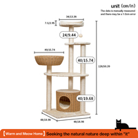 Chat Maison Arbre À Chat Tour Intérieur Escalade Rack Tissé Rotin Meubles Arbre Nid Arbre À Chat Condo Chaton Griffoirs