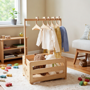 Panier de rangement pliable <span class=keywords><strong>en</strong></span> <span class=keywords><strong>bois</strong></span> pour la maison, séchoir à <span class=keywords><strong>linge</strong></span>, boîtes de rangement écologiques grande capacité, organisateur - Offre Spéciale - Product Image 3