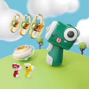 Niños brillan plástico libélula giratoria giroscopio lanzador juguete dinosaurio forma platillo volador pistola juguete al aire libre - Product Image 3