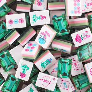 ชุดไพ่นกกระจอกอเมริกันแบบพกพาสุดหรู 160 ชิ้น พร้อมไพ่อะคริลิกและชุดไพ่นกกระจอกอเมริกันสีเขียวมรกต 4 ชั้น - Product Image 1