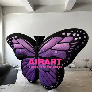 Bespoke size parade decoration inflatable butterfly wings,inflatable purple butterfly wing costumes