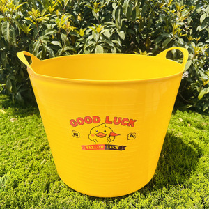 Yellow Duck <b>Bath</b> Bucket Large Thickened Plastic <b>Storage</b> Bucket For Kids Bedroom Use - Product Image 1