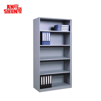 Armoire de rangement en métal pour dossiers, bibliothèque, étagère ouverte sans porte, meuble de rangement avec 4 étagères