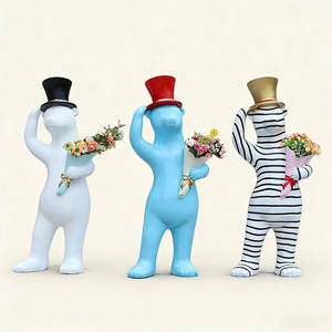 Ensemble de statues d'ours en fibre de verre sculptées, résistantes aux intempéries, pour espaces commerciaux, figurines d'animaux personnalisées - Product Image 4