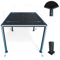 Pergola de jardin moderne de luxe en aluminium 6x3 m, imperméable, personnalisée, avec stores et volets.