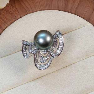 10652 Support de bijoux en argent DIY, anneau en argent S925 avec perles rondes de 3 à 6 mm, accessoires pour anneaux de perles - Product Image 2