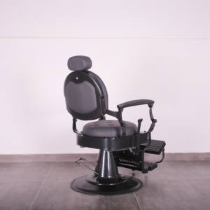 Chaise de salon professionnelle vintage haut de gamme pour hommes, inclinable, rotation à 360 degrés, réglable en hauteur, en cuir synthétique, pour barbier - Product Image 3