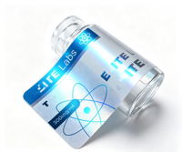 Étiquettes autocollantes pour petits flacons de 3 ml, 5 ml, 10 ml, étanches, argent brossé, effet holographique, pour flacons de peptides – Grande Vente