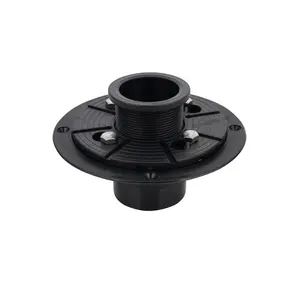 Vertical Outlet Matte Black Stainless Steel Floor Drain Shower Drain With ABS Bonding Flange Drainage