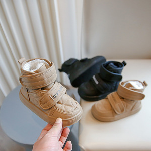 Zapatos de Cuero para Niños, Botas de Nieve Casuales para Invierno y Otoño, Calzado Infantil Grueso para Exteriores - Product Image 1