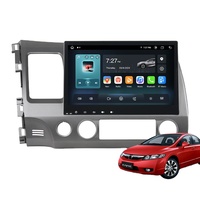 Écran IPS haute définition 9/10,1 pouces pour la série Civic 8+128 Go Android 12 DSP GPS OBD2 RGB Garantie 1 an Autoradio