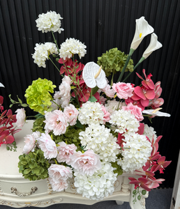 QSBD 2026 Nuova Tendenza Centrotavola Matrimonio Sfera Floreale Bianca <span class=keywords><strong>Rosa</strong></span> Personalizzabile Composizione Decorativa di Calla Bianche <span class=keywords><strong>e</strong></span> Orchidee Real Touch - Product Image 5