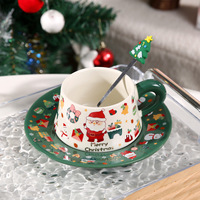 Nouvelle tasse à café en céramique de Noël, design rétro créatif et mignon, ensemble cadeau pour couple, multi-usages