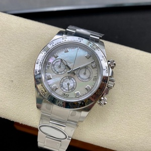 Reloj con esfera MOP blanca <span class=keywords><strong>natural</strong></span>, marcadores de diamantes, cronógrafo, taquímetro, reloj mecánico automático de 40 mm, reloj de acero inoxidable para hombre - Product Image 2