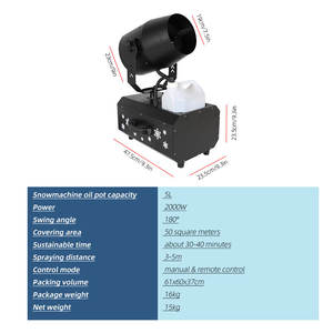 Topflashstar 2000W Machine à neige de scène extérieure pour théâtre de Noël, flocons de neige, tête mobile en métal, avec télécommande - Product Image 3