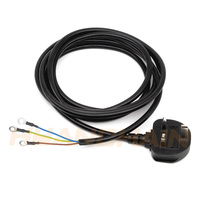 Câble d'alimentation britannique en cuivre pur BS vers IEC 3 broches, 1,5 m, 0,75 mm, noir, pour équipement industriel, 250 V AC
