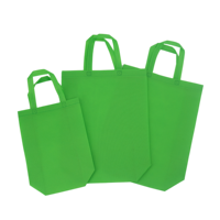 Sac de courses réutilisable en non-tissé laminé couleur unie pour supermarché