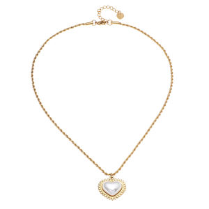 Collana di perle d'amore placcata <span class=keywords><strong>oro</strong></span> luccicante <span class=keywords><strong>oro</strong></span> 14K elegante ciondolo di perle minimaliste girocollo da donna regolabile - Product Image 4
