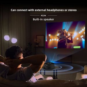 Projecteur de cinéma maison portable YT200, format smartphone/ordinateur portable, adaptateur 5V 2A, écran LCD, son stéréo intégré, multi-ports, HD 4K 1080p - Product Image 3