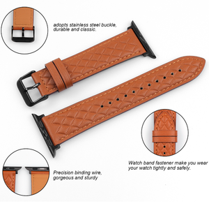 Bracelet en cuir véritable de luxe pour Apple Watch Series 8, bracelet de montre en cuir vintage fait main pour Apple Watch 45 mm - Product Image 2