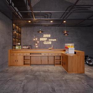 Bancone in MDF Stile Industriale Retrò per Bar Palestra Ristorante <span class=keywords><strong>Hotel</strong></span> Centro Commerciale <span class=keywords><strong>Reception</strong></span> Cassa Griglia Hot Pot - Product Image 6