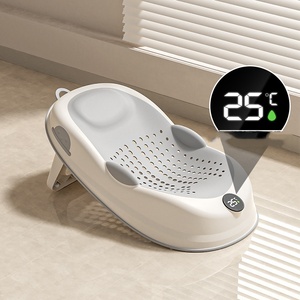 Support de bain <span class=keywords><strong>pour</strong></span> bébé, cadre de soutien <span class=keywords><strong>pour</strong></span> <span class=keywords><strong>baignoire</strong></span> néonatale, lit de bain pliable, protection de la colonne vertébrale antidérapante, plateau de bain <span class=keywords><strong>pour</strong></span> bébé avec contrôle de la température - Product Image 5
