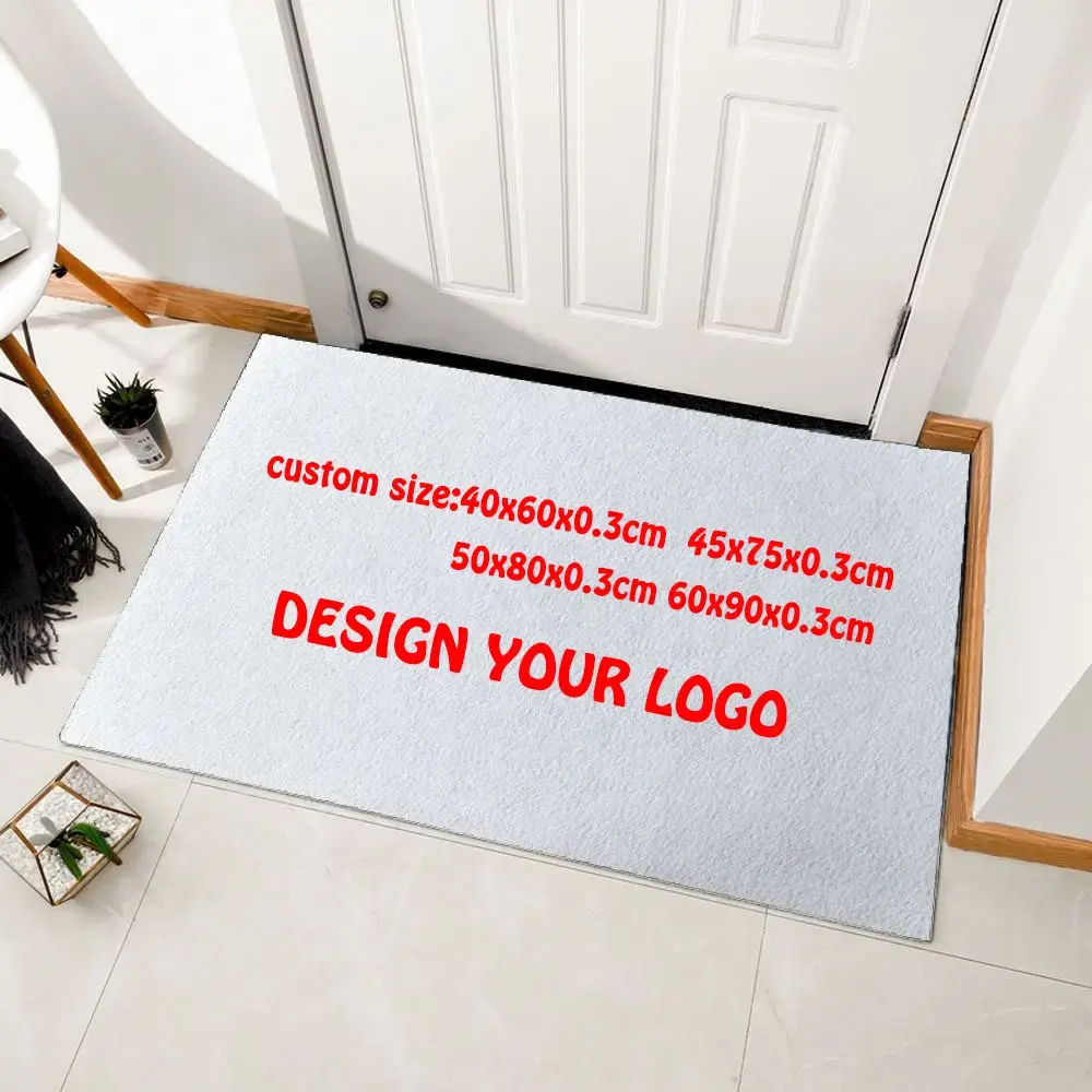 customized design logo modern indoor blank modern carpet door mats printed