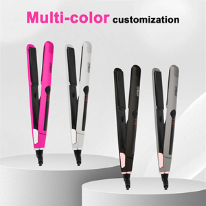 Plancha de pelo portátil 2 en 1 para rizar y alisar el cabello rosa para tratamiento de queratina - Product Image 3