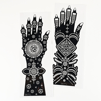 Autocollant de tatouage au henné personnalisé en gros, tatouage temporaire de luxe pour le corps, les bras, les mains et les pieds, maquillage imperméable et coloré pour femmes